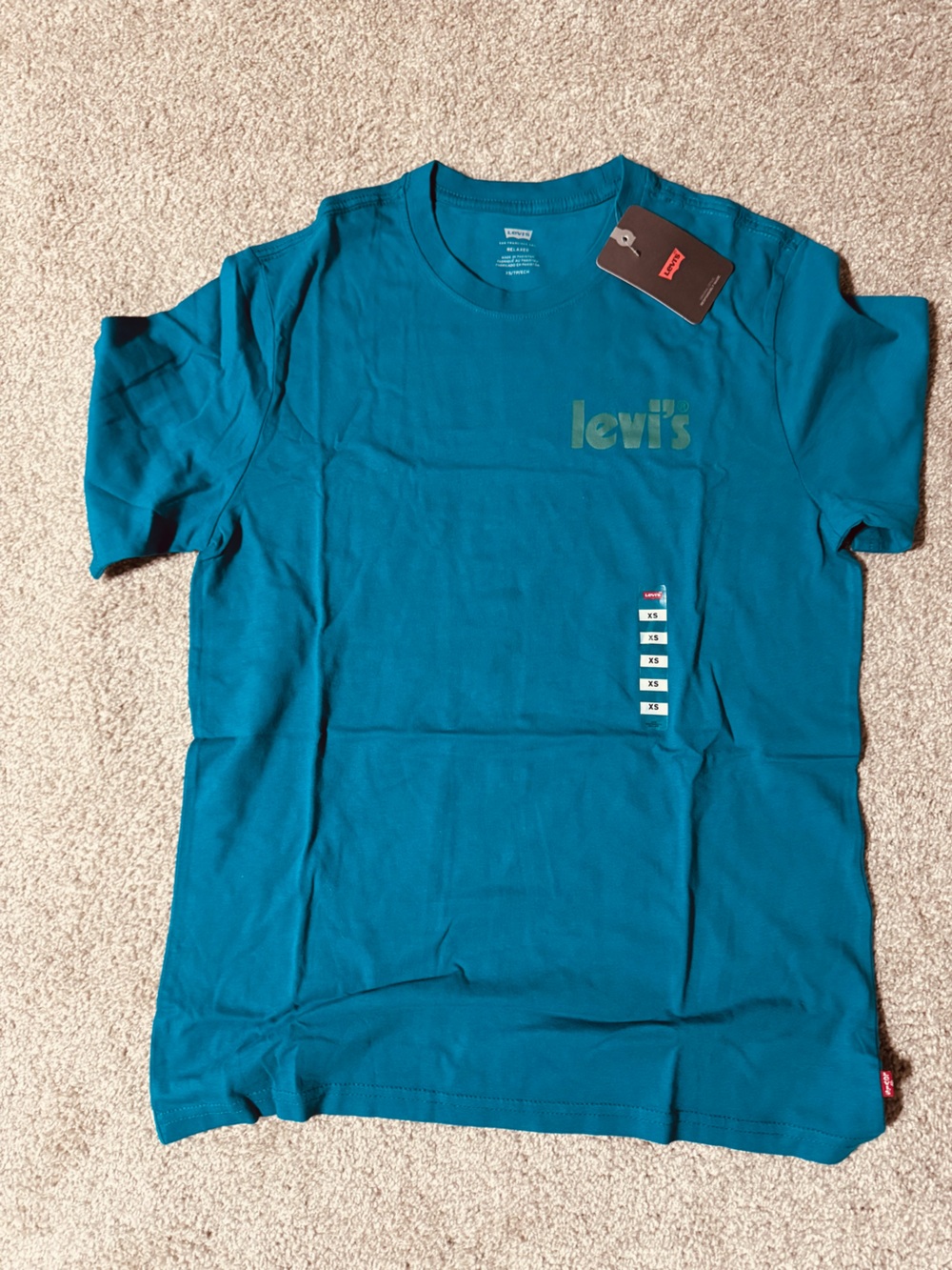 Levi's Men's Teal Short Sleeve Logo Tee